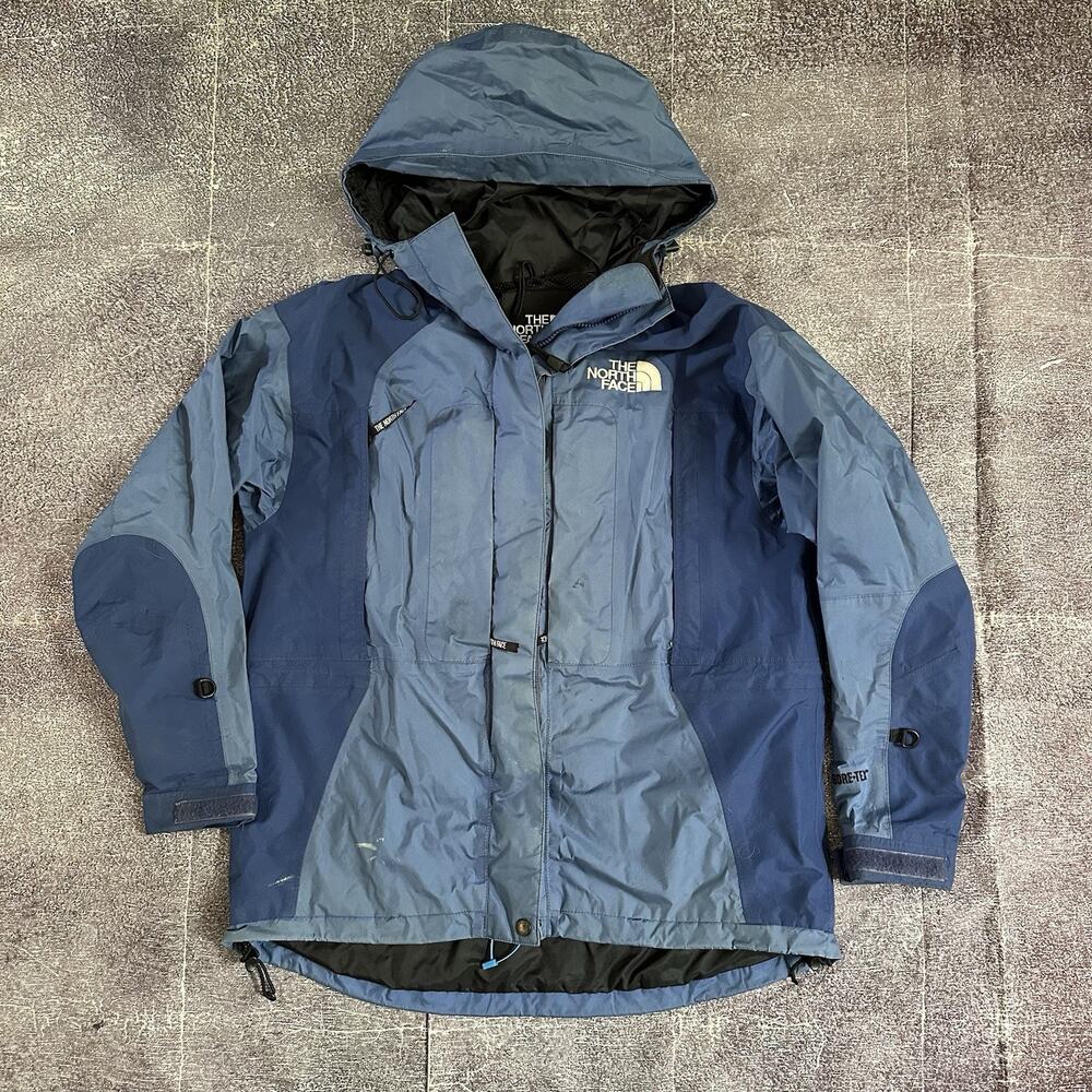 Womens Vintage Y2K The North Face Gore Tex Mountain Light Blue Parka Jacket Sz S